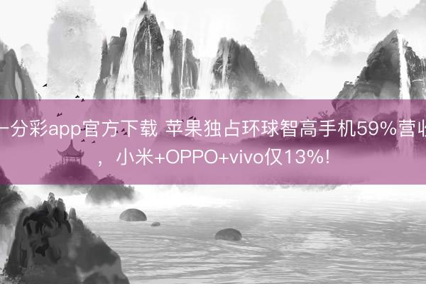 一分彩app官方下載 蘋果獨占環球智高手機59%營收,小米+OPPO+vivo僅13%!